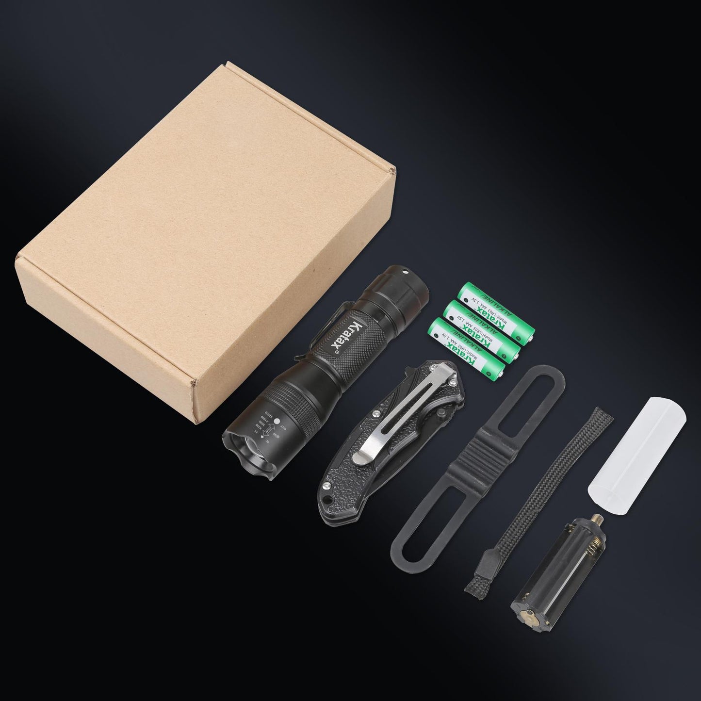 5.3 Oz Small Ultra Zoomable LED Tactical Handheld Flashlight With Knife