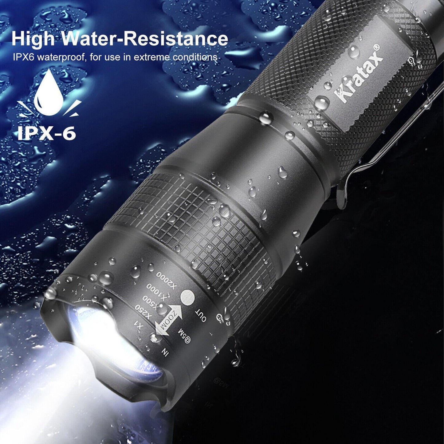 5.3 Oz Small Ultra Zoomable LED Tactical Handheld Flashlight With Knife