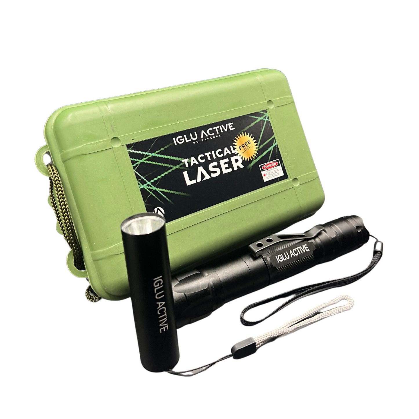 GREEN LASER POINTER + FREE MINI FLASHLIGHT