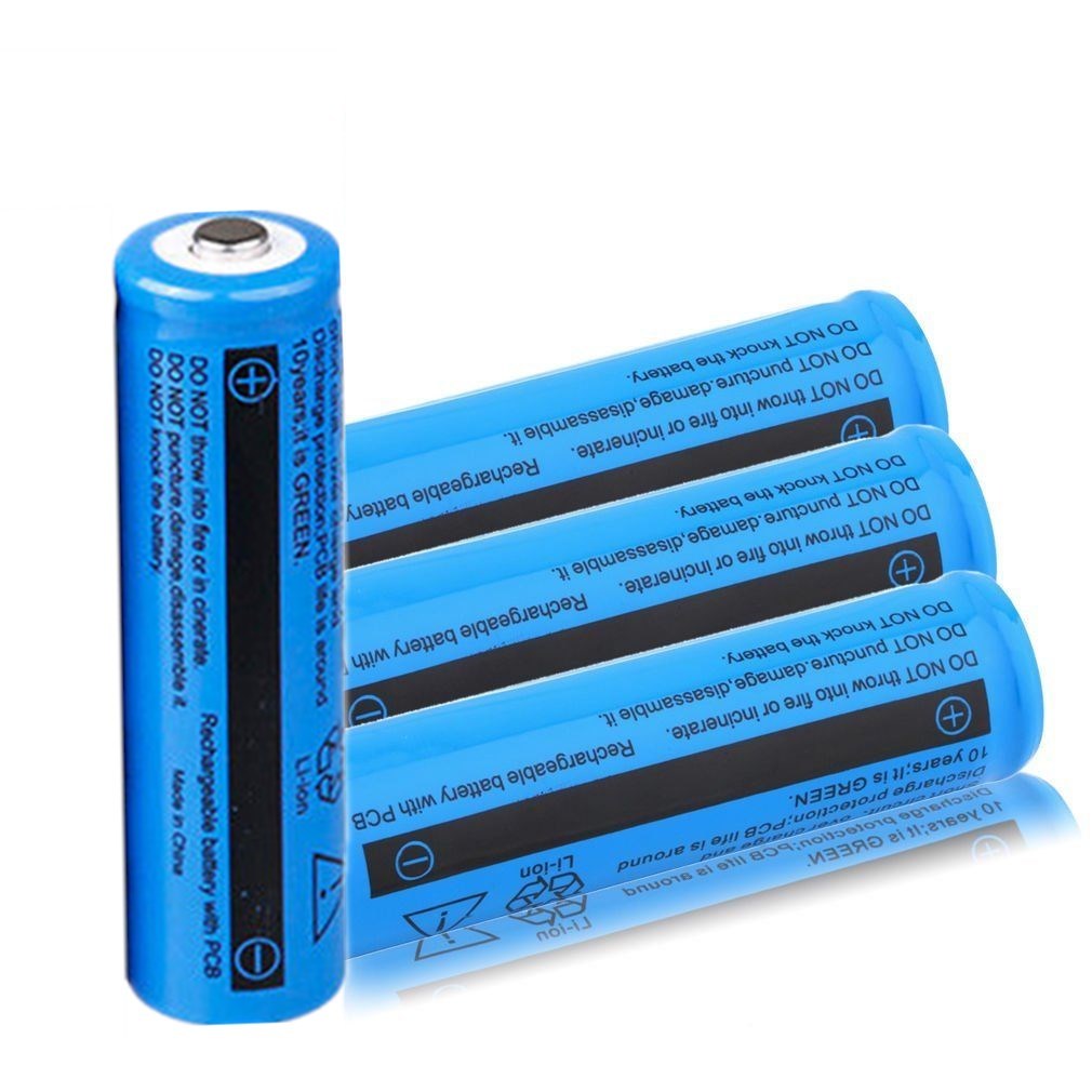4Pcs Battery 3.7V Rechargerable Li-ion 3000mAh 18650 Batteries For Torch Flashlight Laser Headlamp